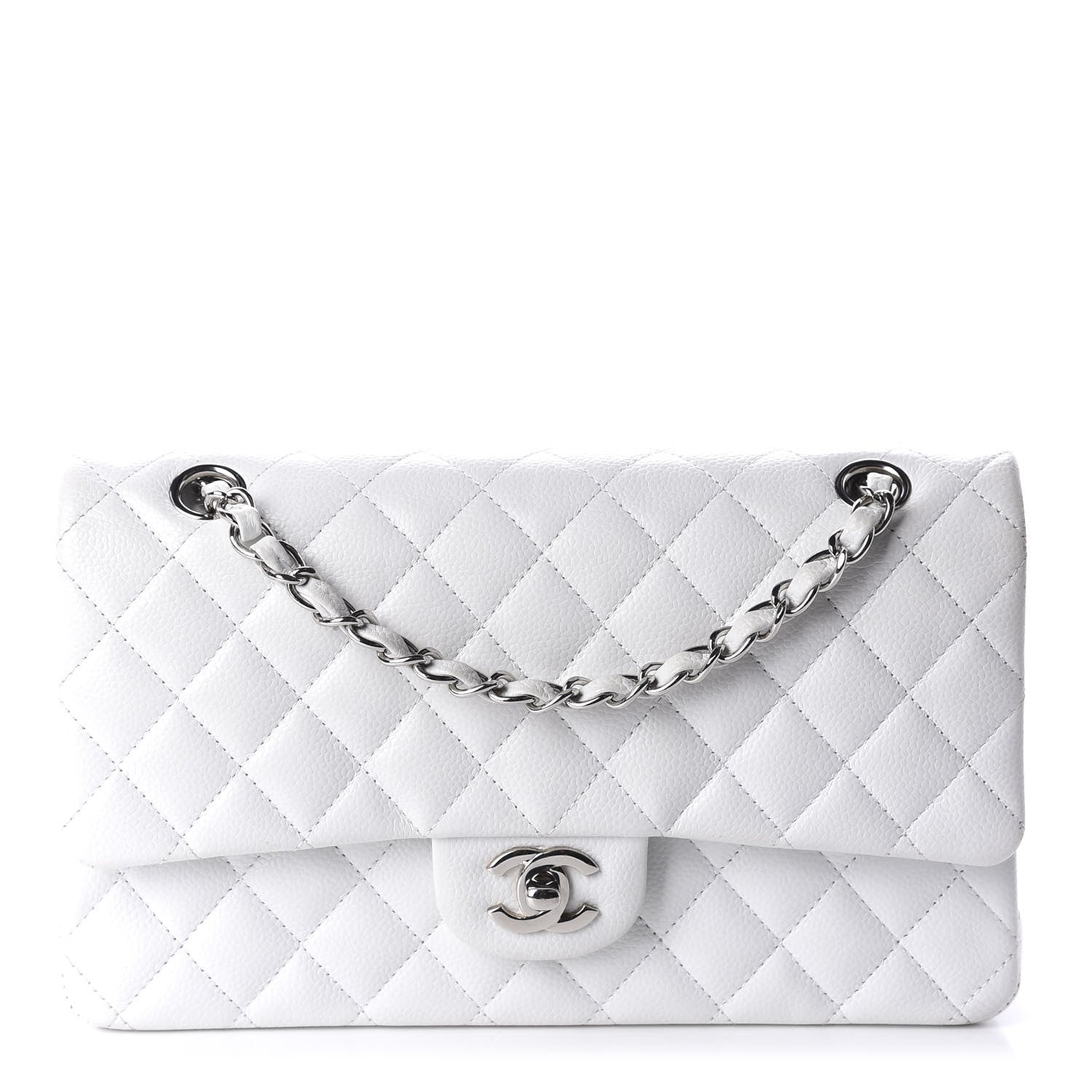 Chanel Caviar Quilted Medium Double Flap White 1 of 11