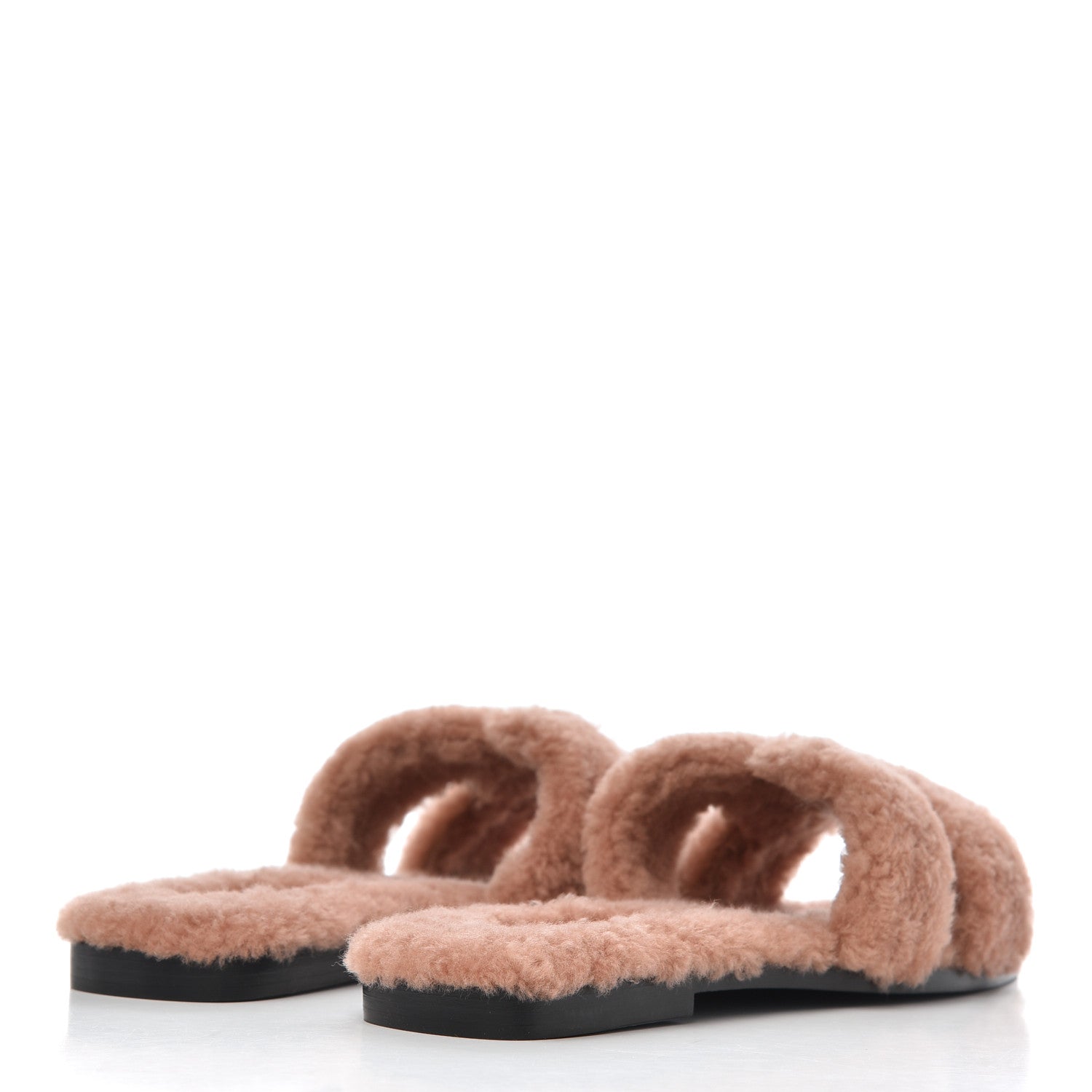 Hermes Woolskin Oran Sandals 37 Rose Aube 4 of 12
