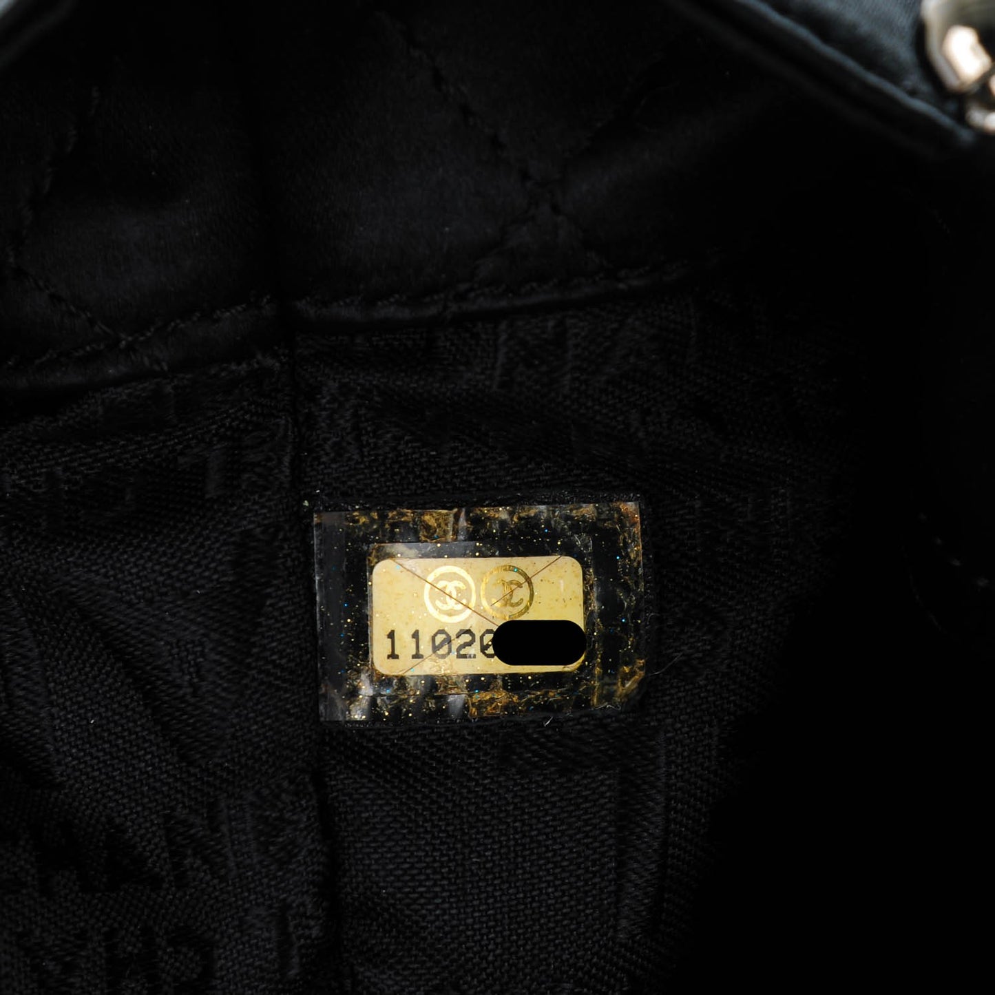 Satin Stitched Croissant Bag Black