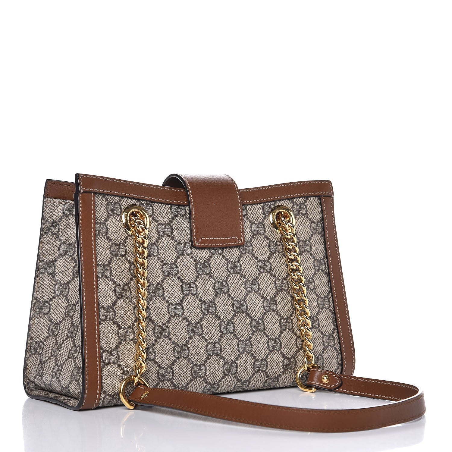 Gucci GG Supreme Monogram Calfskin Small Padlock Tote Beige Ebony Tuscany 3 of 10