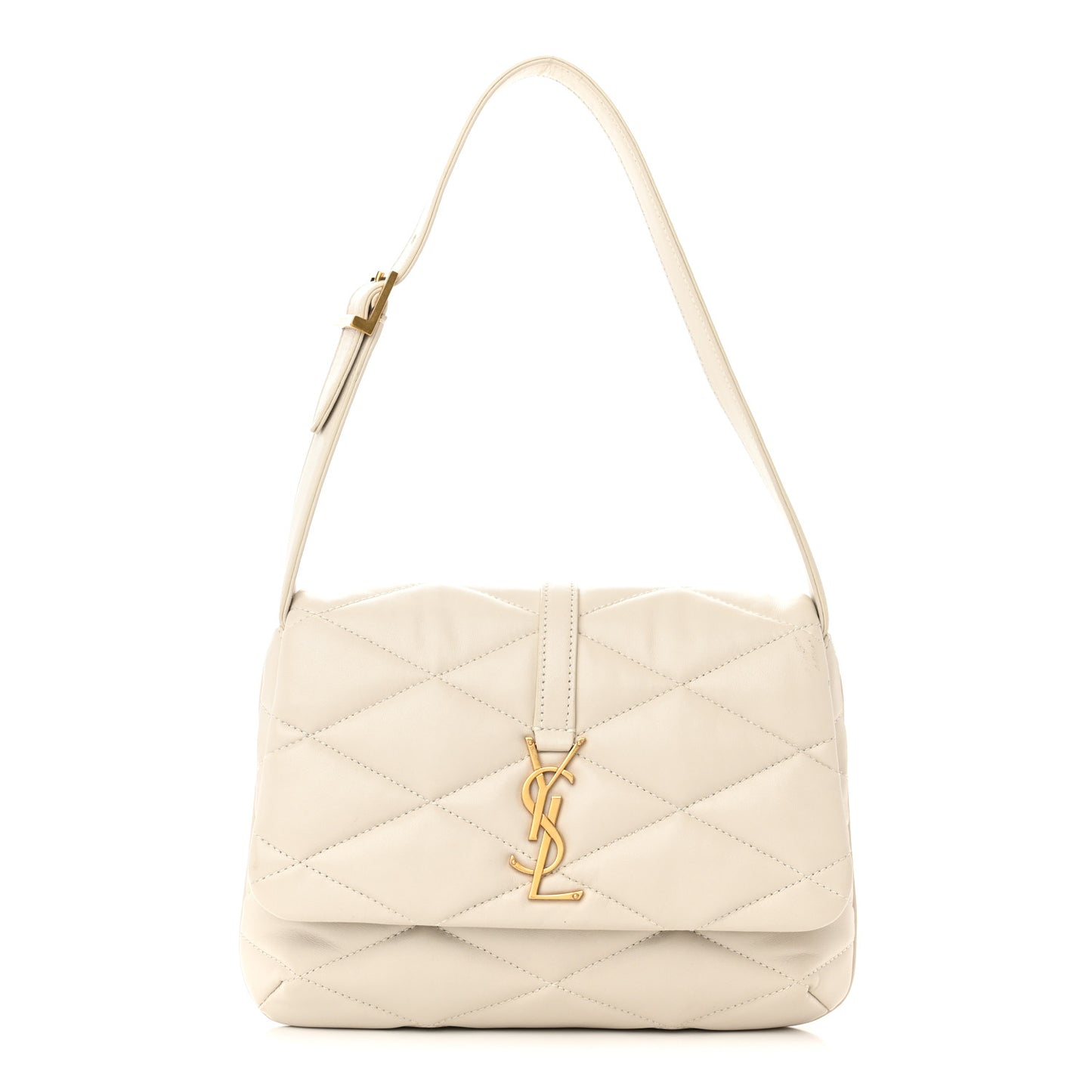 Lambskin Quilted Le 57 Diamond Shoulder Bag Crema Soft