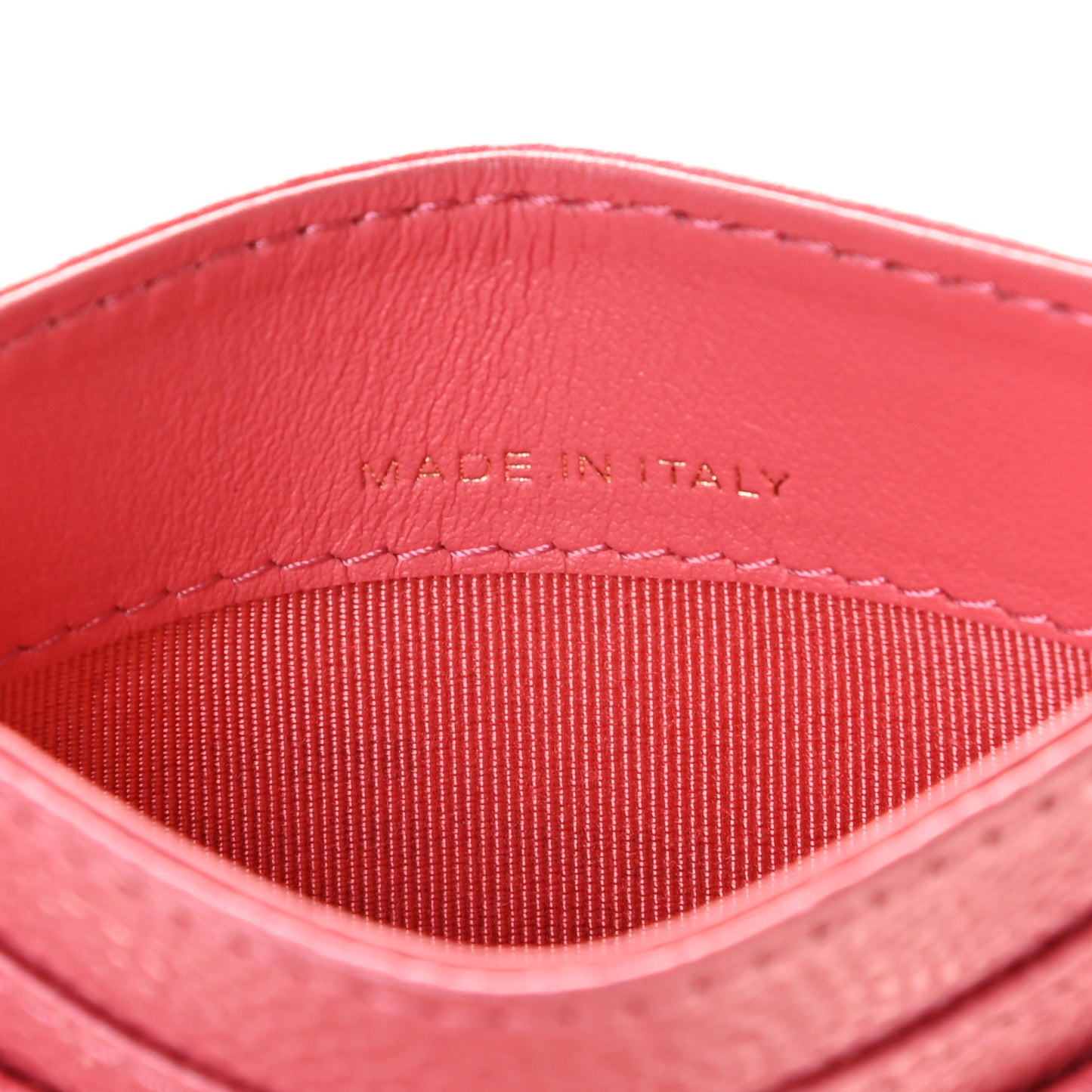 Caviar Quilted Card Holder Pink