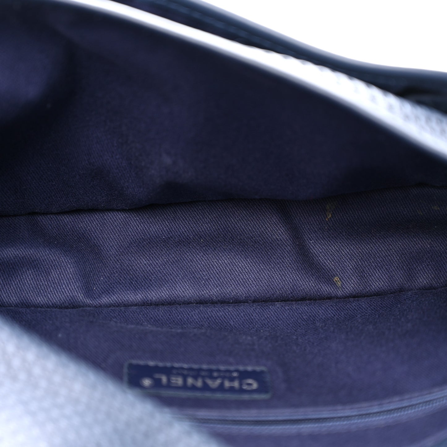 Perforated Calfskin Large Up In The Air Flap Dark Blue
