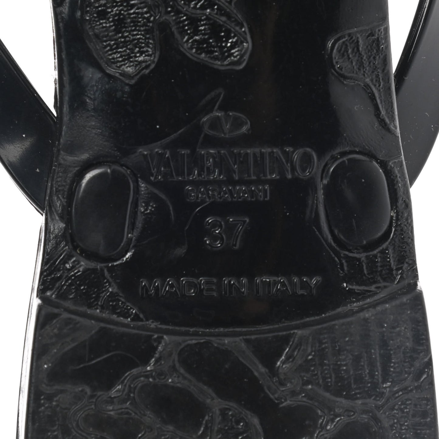 PVC Jelly Rockstud Bow Thong Sandals 37 Black