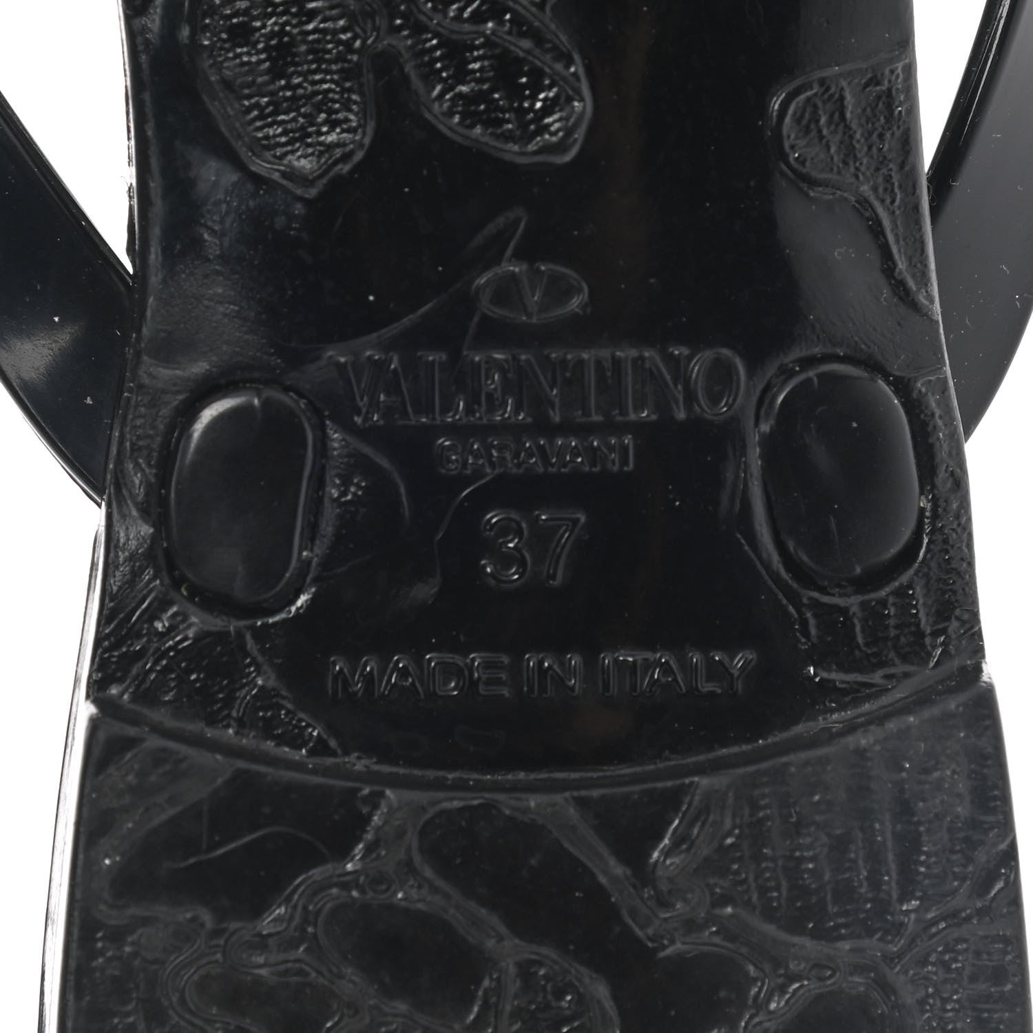 Valentino Garavani PVC Jelly Rockstud Bow Thong Sandals 37 Black 6 of 7