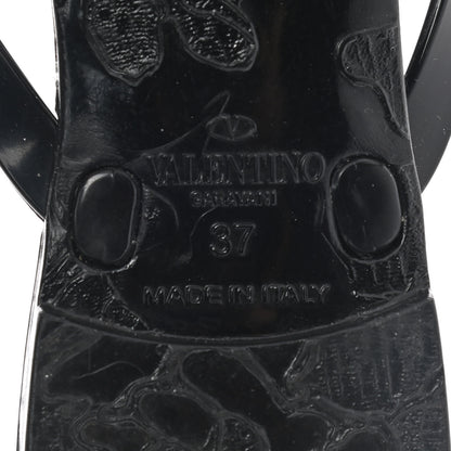 Valentino Garavani PVC Jelly Rockstud Bow Thong Sandals 37 Black 6 of 7