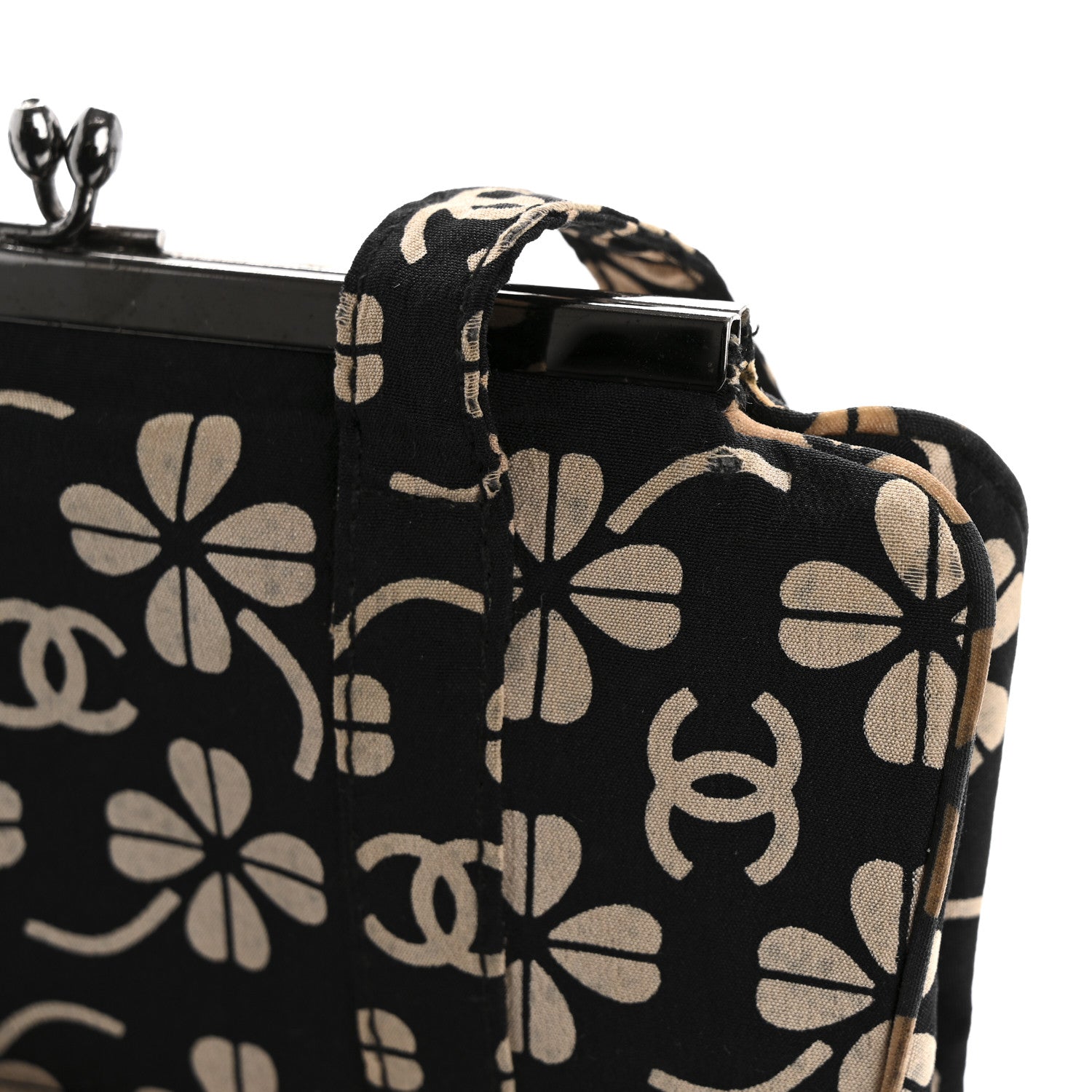 Chanel Canvas CC Clover Clutch Black 15 of 15