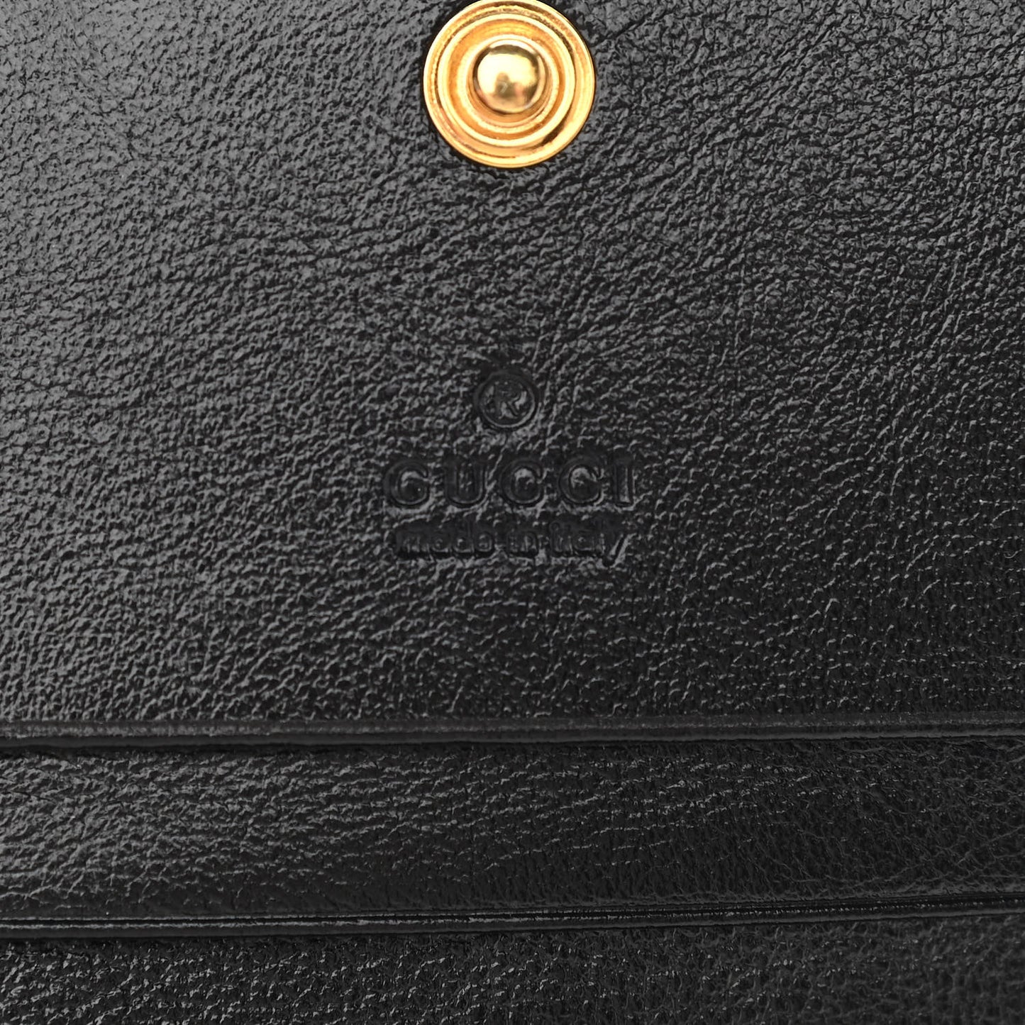 Calfskin Web Rajah Chain Card Case Wallet Black