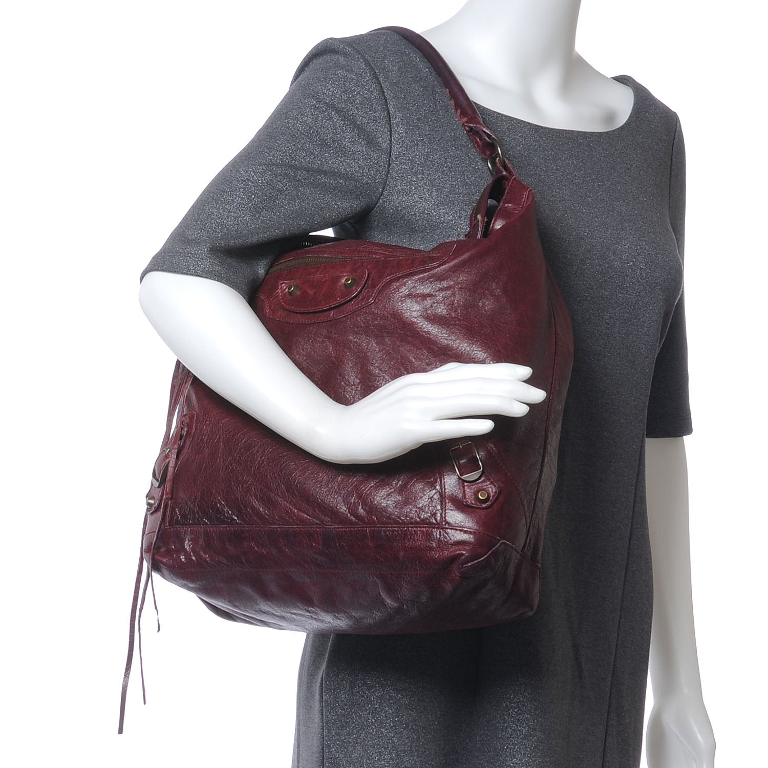 Balenciaga Agneau Day Hobo Bordeaux 2 of 10
