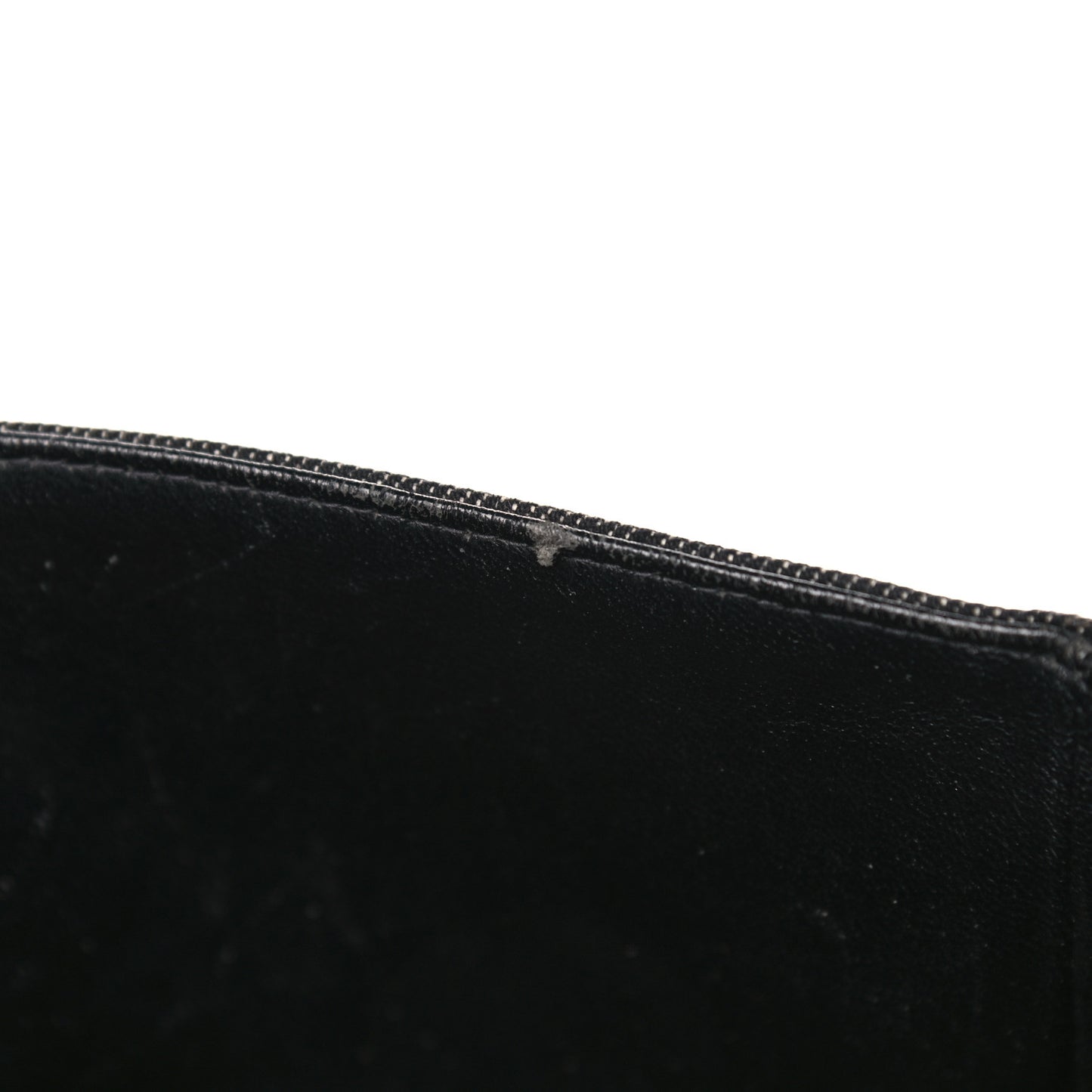 Denim Quilted Medium Double Flap Black