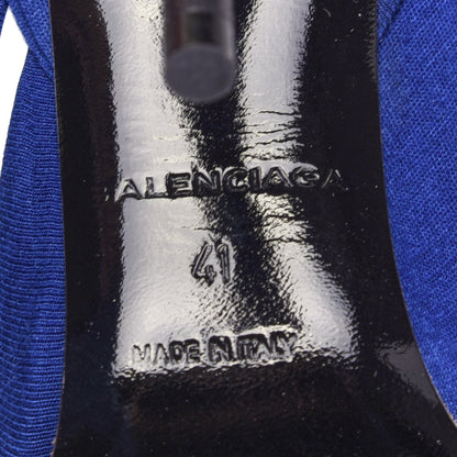 Balenciaga Jersey Crepe Political Campaign Logo Knife 115 Pointed Pumps 41 Pacifique White Rouge 9 of 11