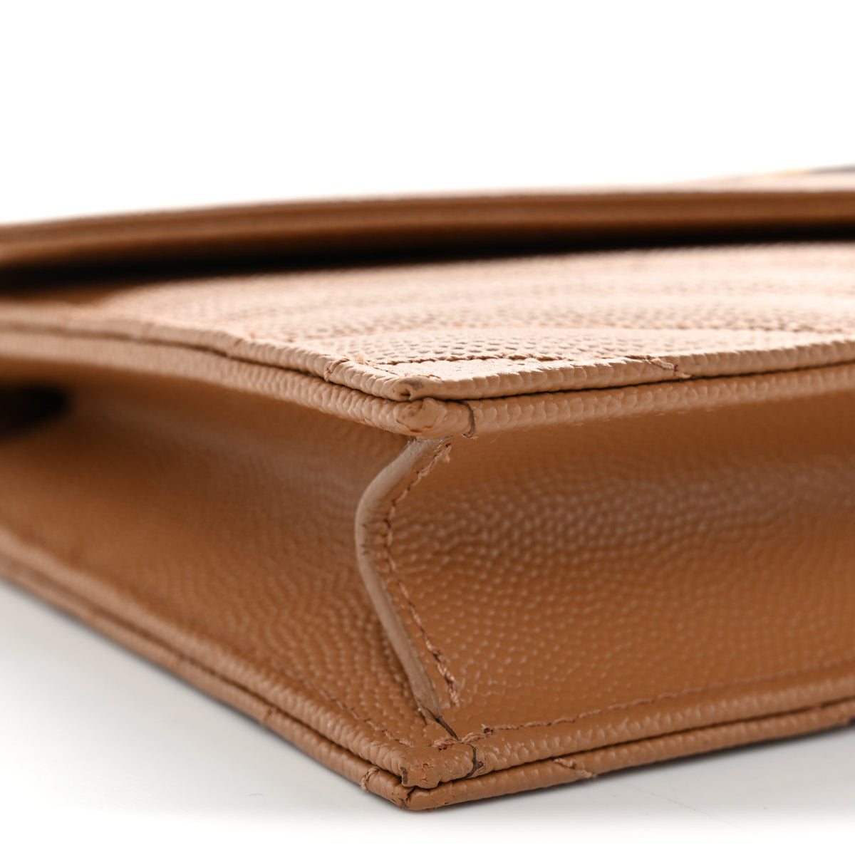 Grain De Poudre Matelasse Chevron Monogram Envelope Chain Wallet Dune