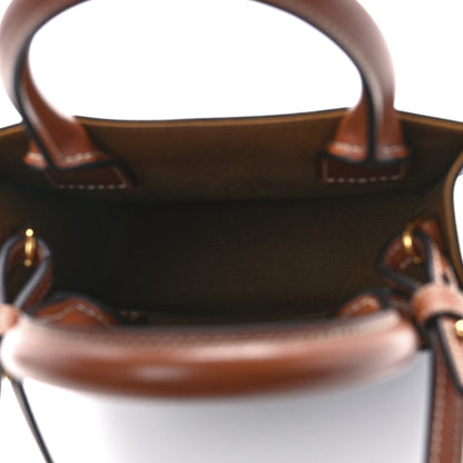 Celine Triomphe Canvas Calfskin Mini Vertical Cabas Tan 5 of 7