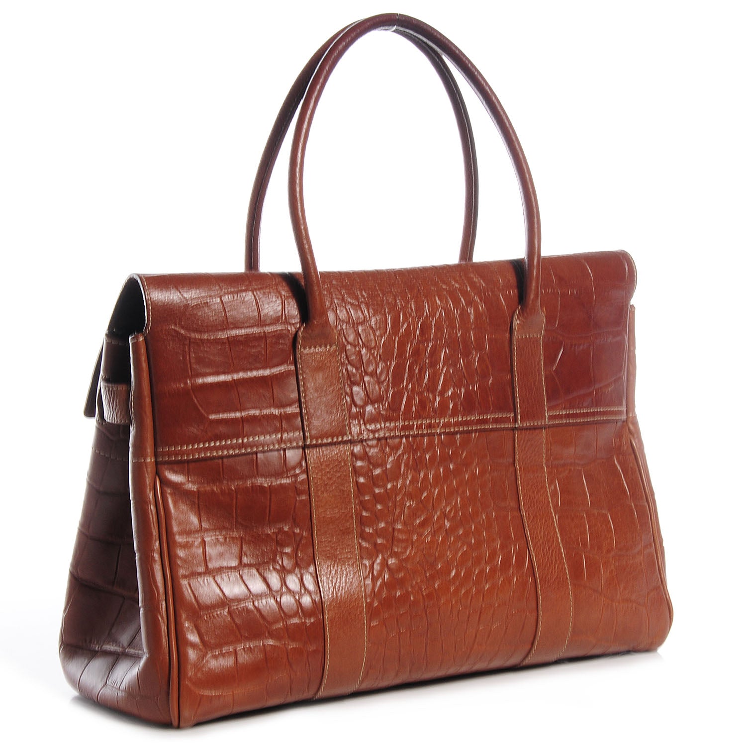 Mulberry Crocodile Embossed Bayswater Satchel Oak 3 of 10