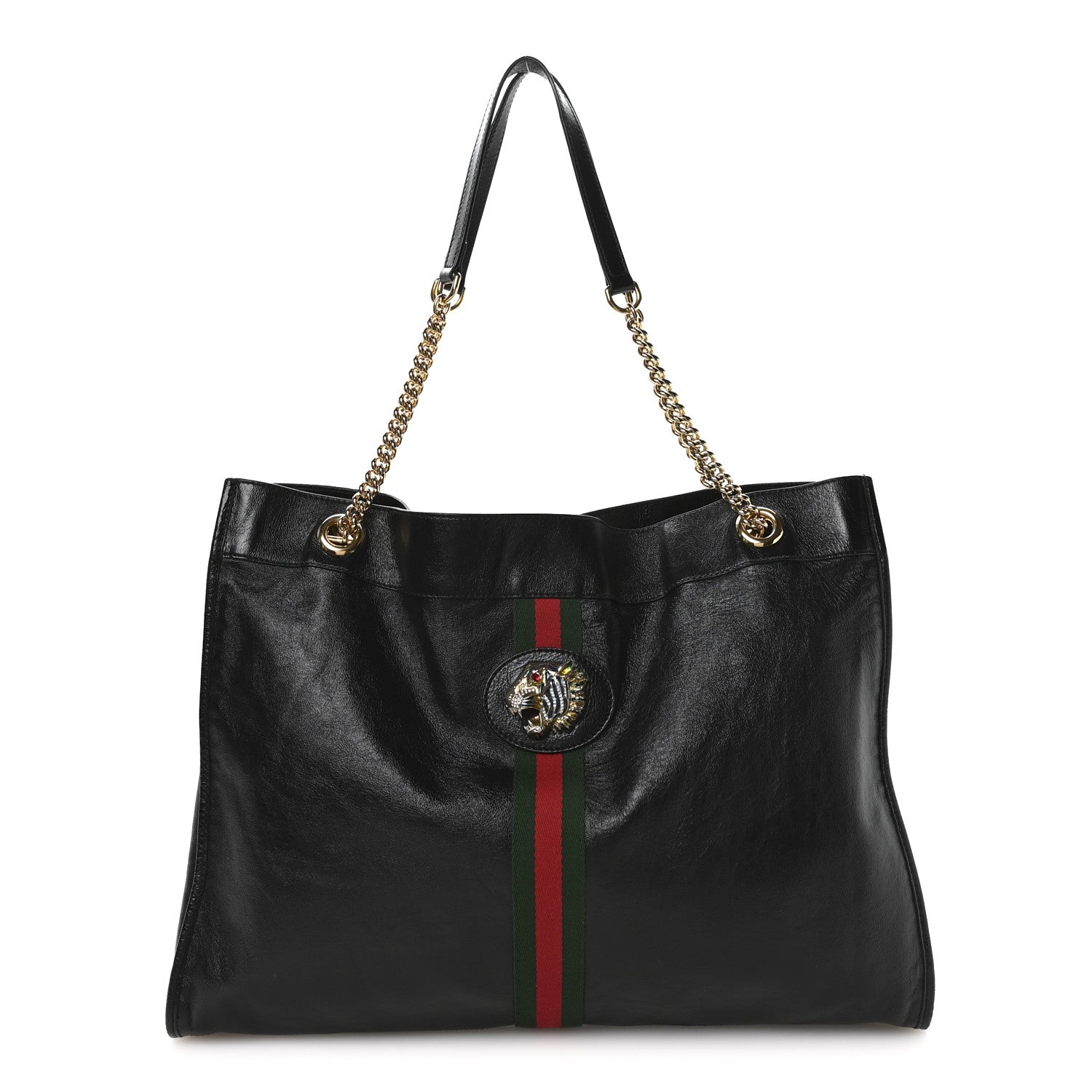 Gucci Calfskin Large Rajah Chain Tote Black 1 of 11