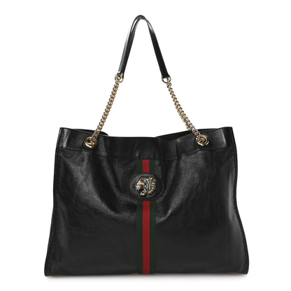 Gucci Calfskin Large Rajah Chain Tote Black 1 of 11