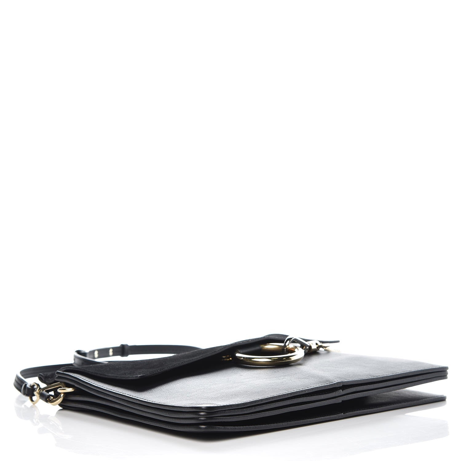 Chloe Suede Calfskin Medium Faye Shoulder Bag Black 4 of 9