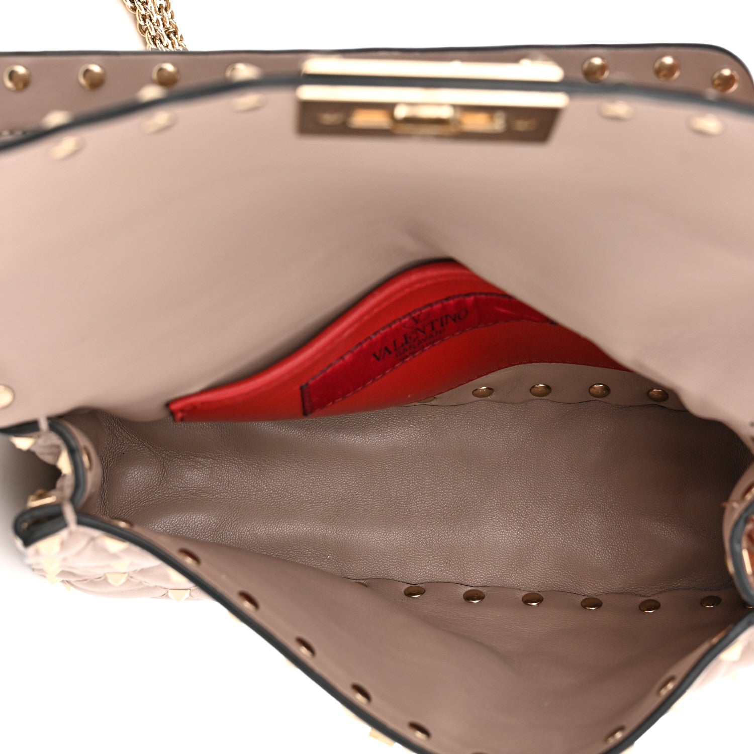 Valentino Garavani Nappa Small Rockstud Spike Shoulder Bag Poudre 5 of 11