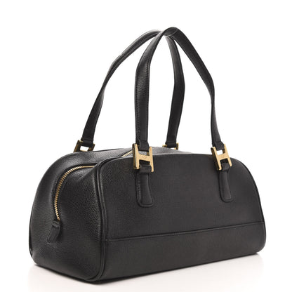 MCM Grained Calfskin Studded Small Heritage Boston Bag Black 3 of 9