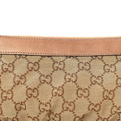 Gucci Crystal GG Monogram Metallic Calfskin Hearts Wristlet Bronze 8 of 8