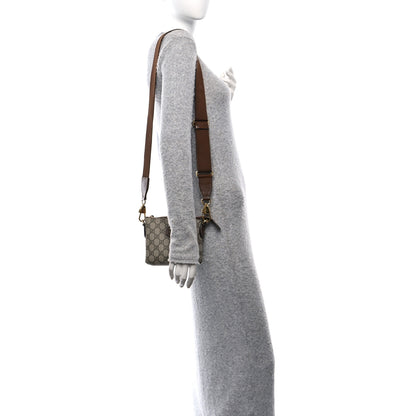 Gucci GG Supreme Monogram Azalea Calfskin Small Retro Interlocking G Wristlet Messenger Bag Beige Ebony Brown Sugar 2 of 14
