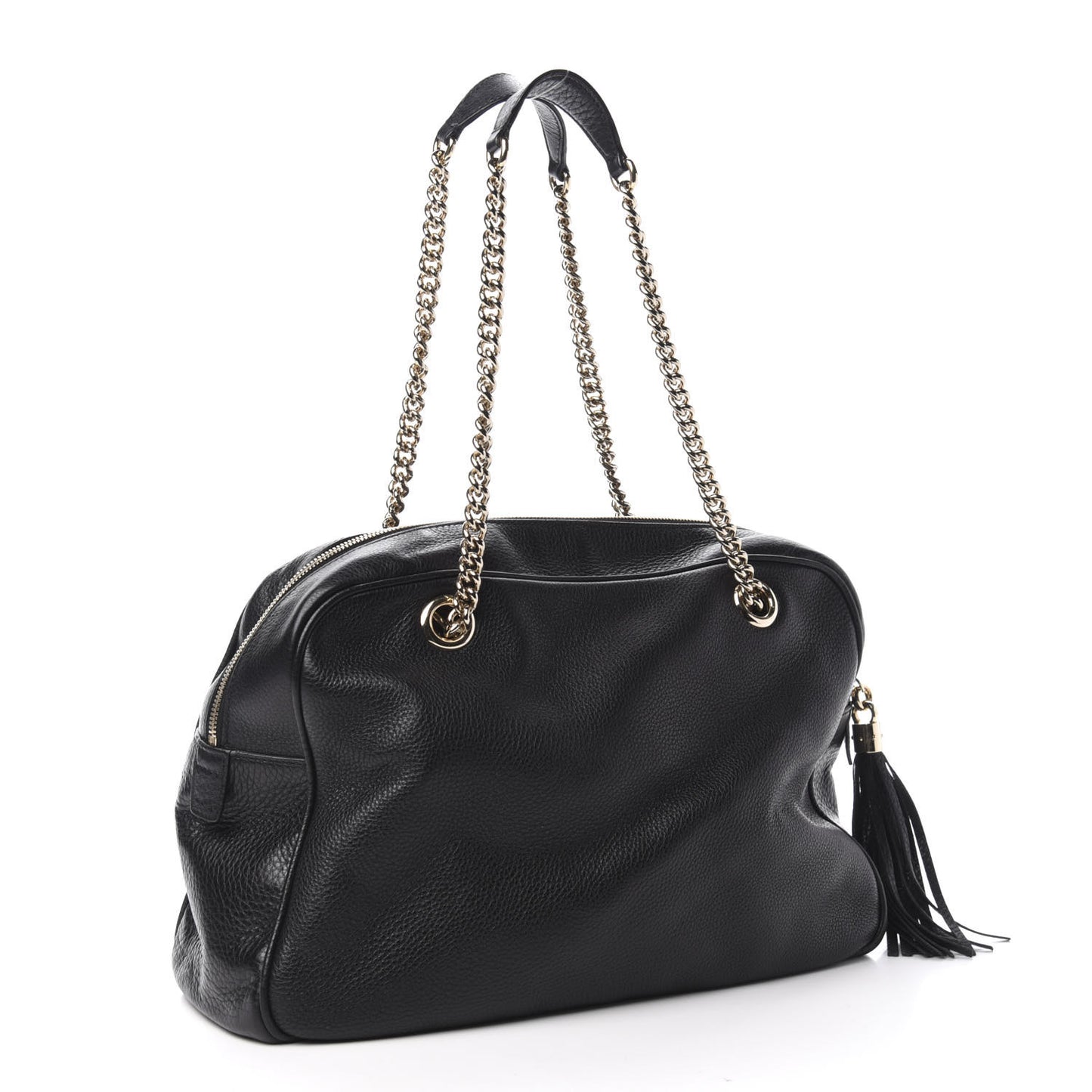 Pebbled Calfskin Medium Soho Bowler Black