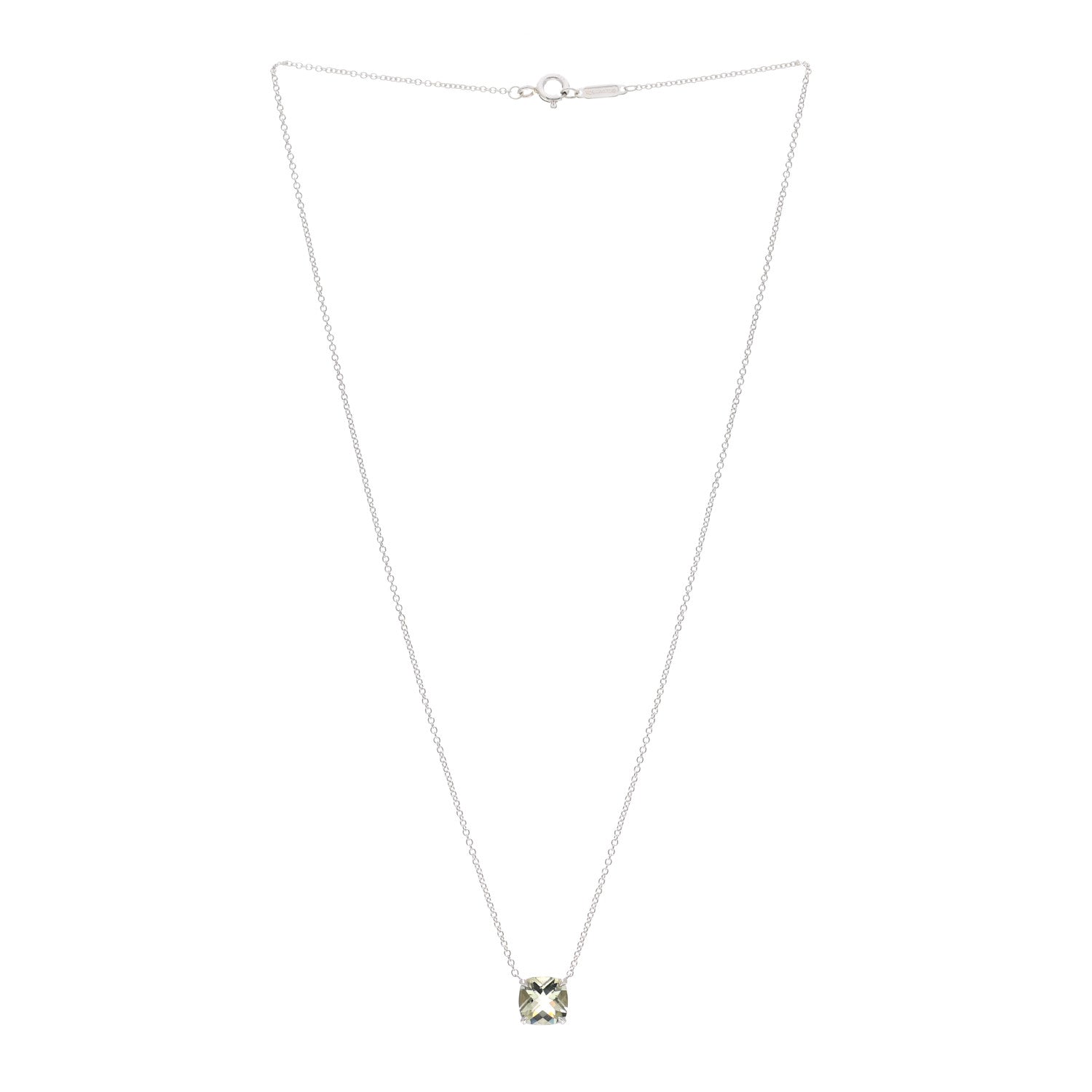 Tiffany Sterling Silver Prasiolite Sparklers Pendant Necklace 3 of 6
