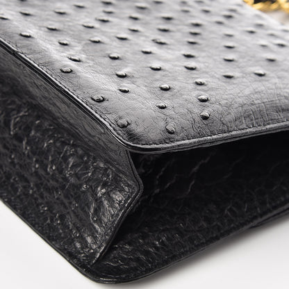 Chanel Ostrich Medium Single Flap Black 14 of 15