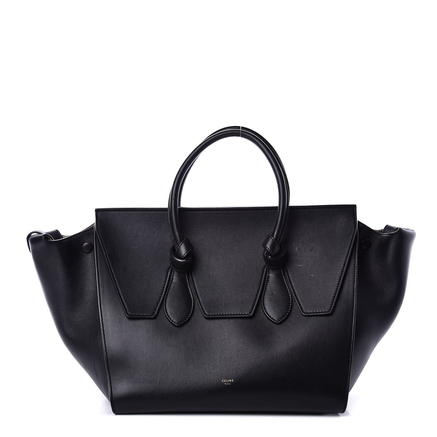 Smooth Calfskin Small Tie Knot Tote Black