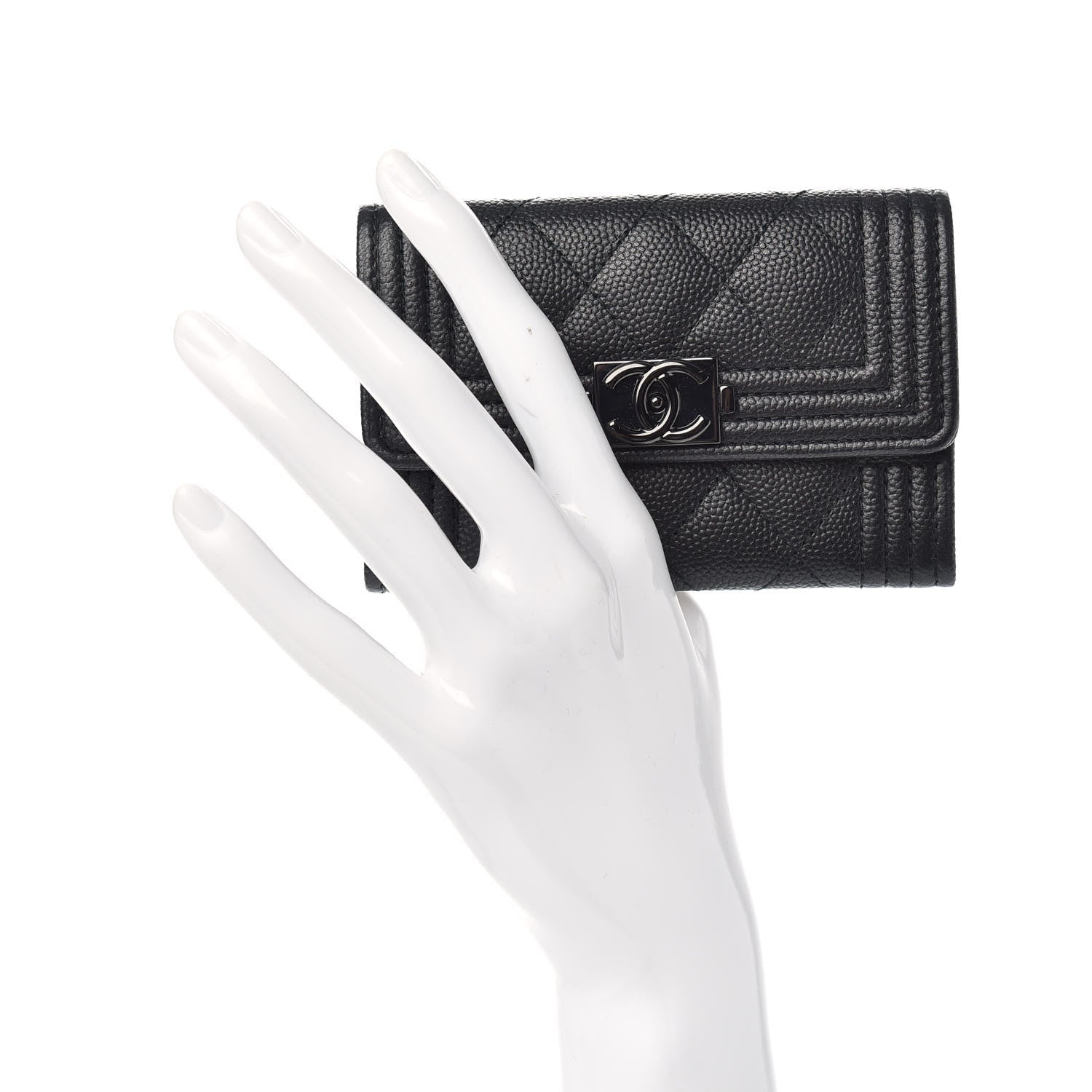 Chanel Caviar Quilted Boy Flap Card Holder So Black 2 of 8