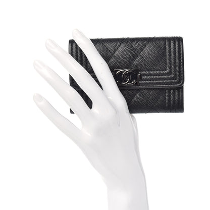 Chanel Caviar Quilted Boy Flap Card Holder So Black 2 of 8