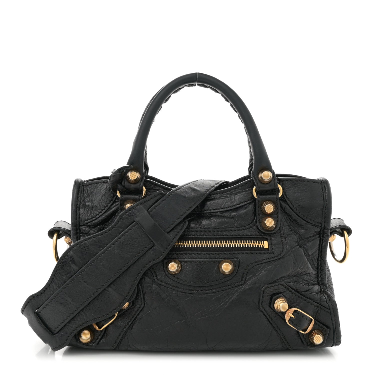 Balenciaga Agneau Giant 12 Gold Hardware Mini City Black 1748555