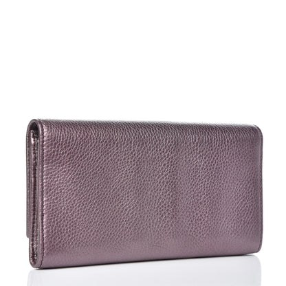 Gucci Metallic Pebbled Calfskin Large Soho Continental Wallet Purple 3 of 8