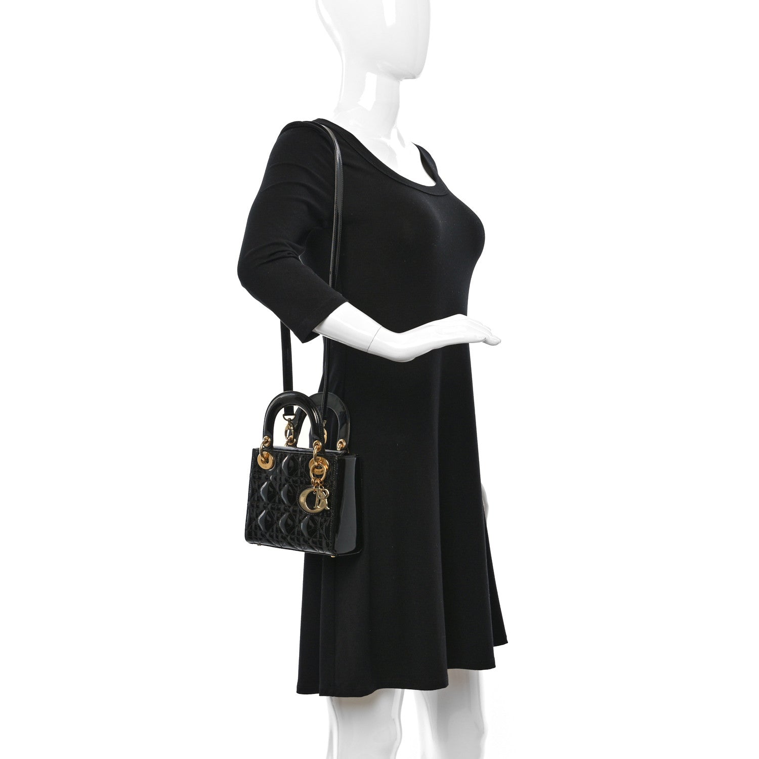 Christian Dior Patent Cannage Mini Lady Dior Black 2 of 10