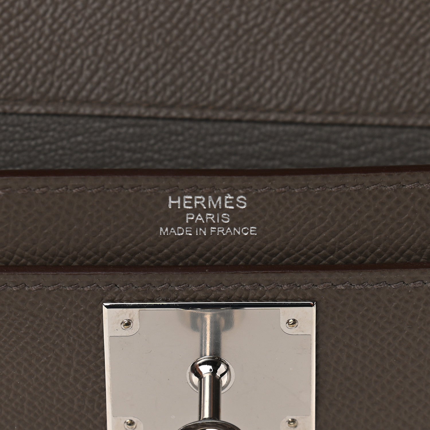 Hermes Epsom Kelly Depeches 25 Pouch Etain 6 of 9