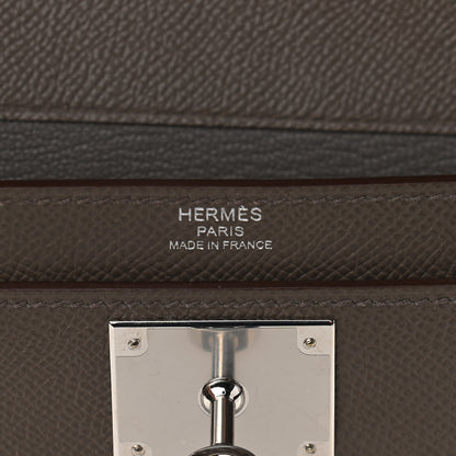 Hermes Epsom Kelly Depeches 25 Pouch Etain 6 of 9
