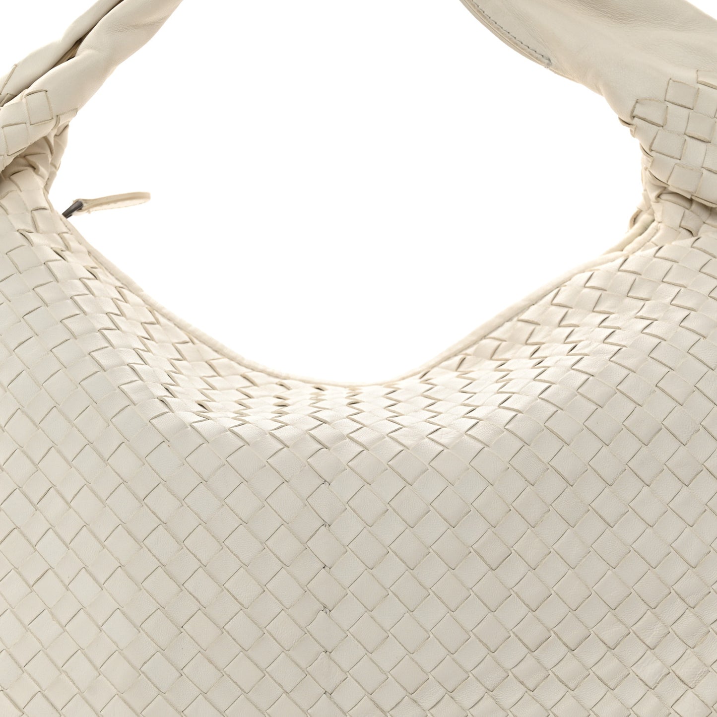 Nappa Intrecciato Large Belly Veneta Hobo White