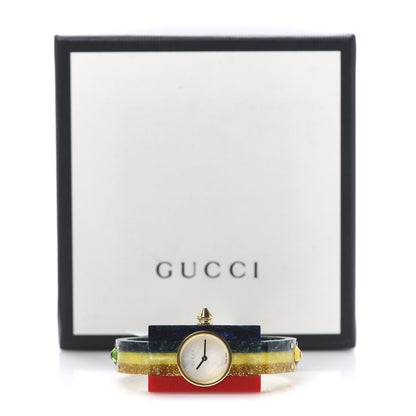 Gucci Stainless Steel Plexiglass Mother of Pearl 24mm Rainbow Quartz Watch 7 of 7