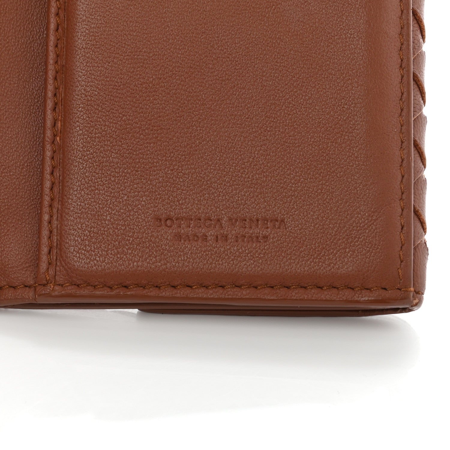 Bottega Veneta Madras Goatskin Intrecciato Flap Wallet Tea 6 of 16