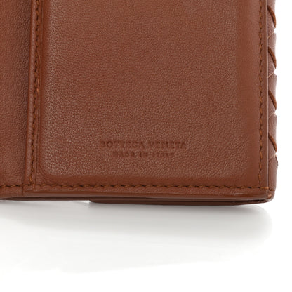 Bottega Veneta Madras Goatskin Intrecciato Flap Wallet Tea 6 of 16