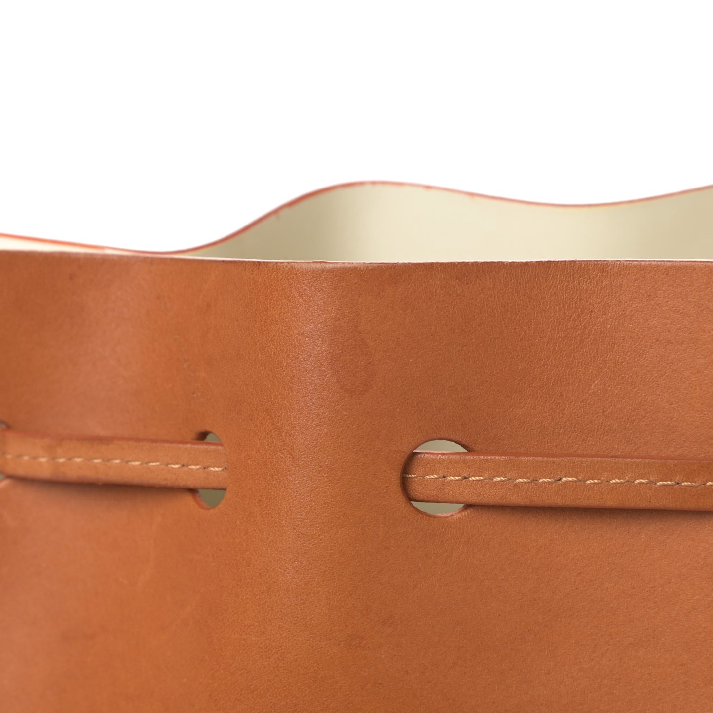 Vegetable Tanned Calfskin Mini Bucket Bag Cammello Natural