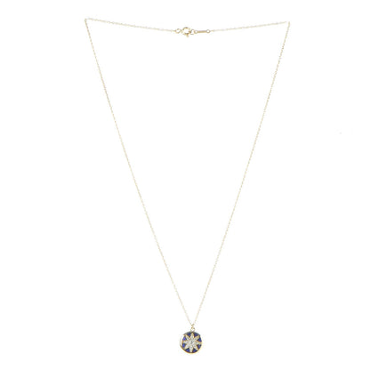 Tiffany 18K Yellow Gold Diamond Enamel Paloma Picasso Venezia Stella Pendant Necklace Blue 4 of 8