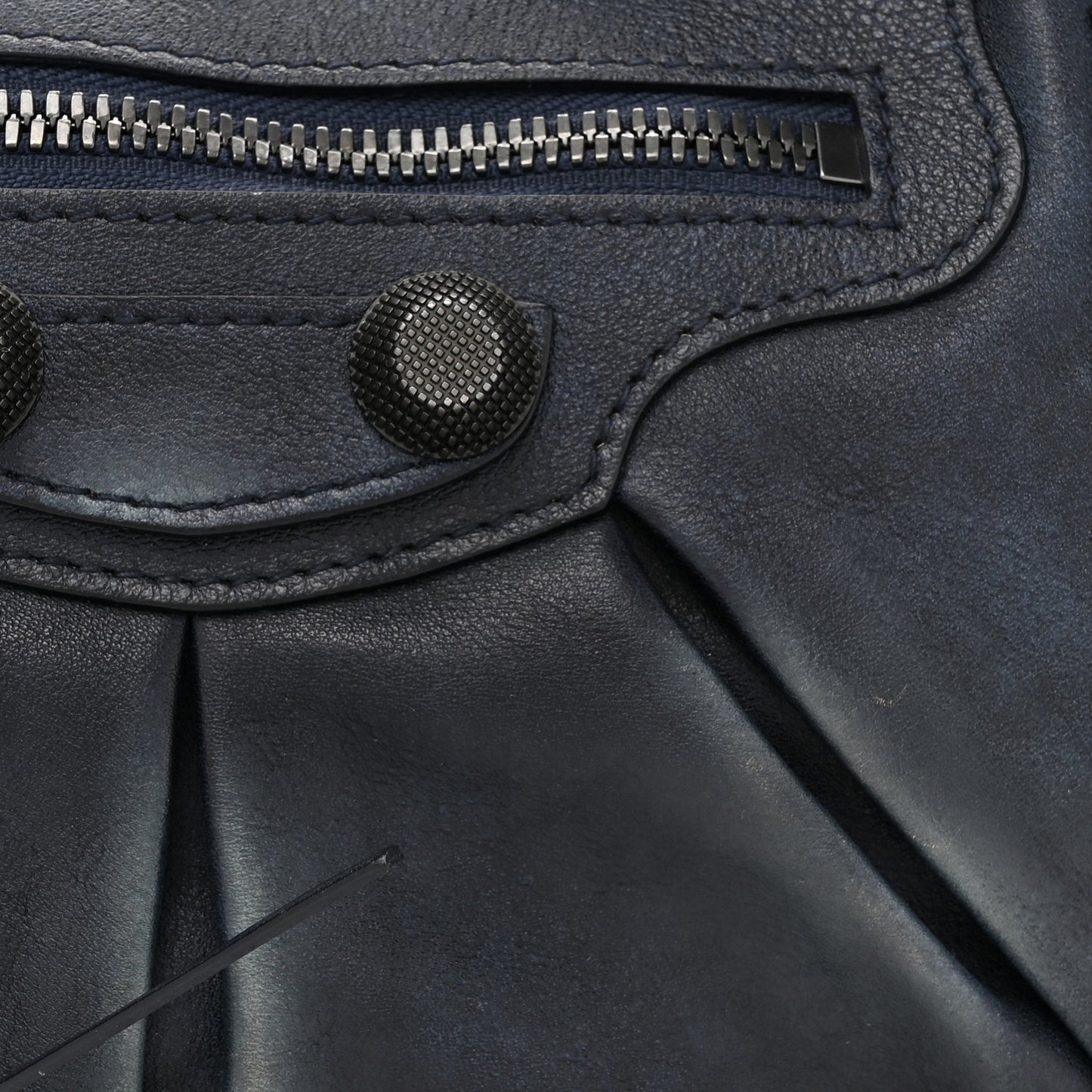 Used Calfskin Small Le Cagole Shoulder Bag Navy