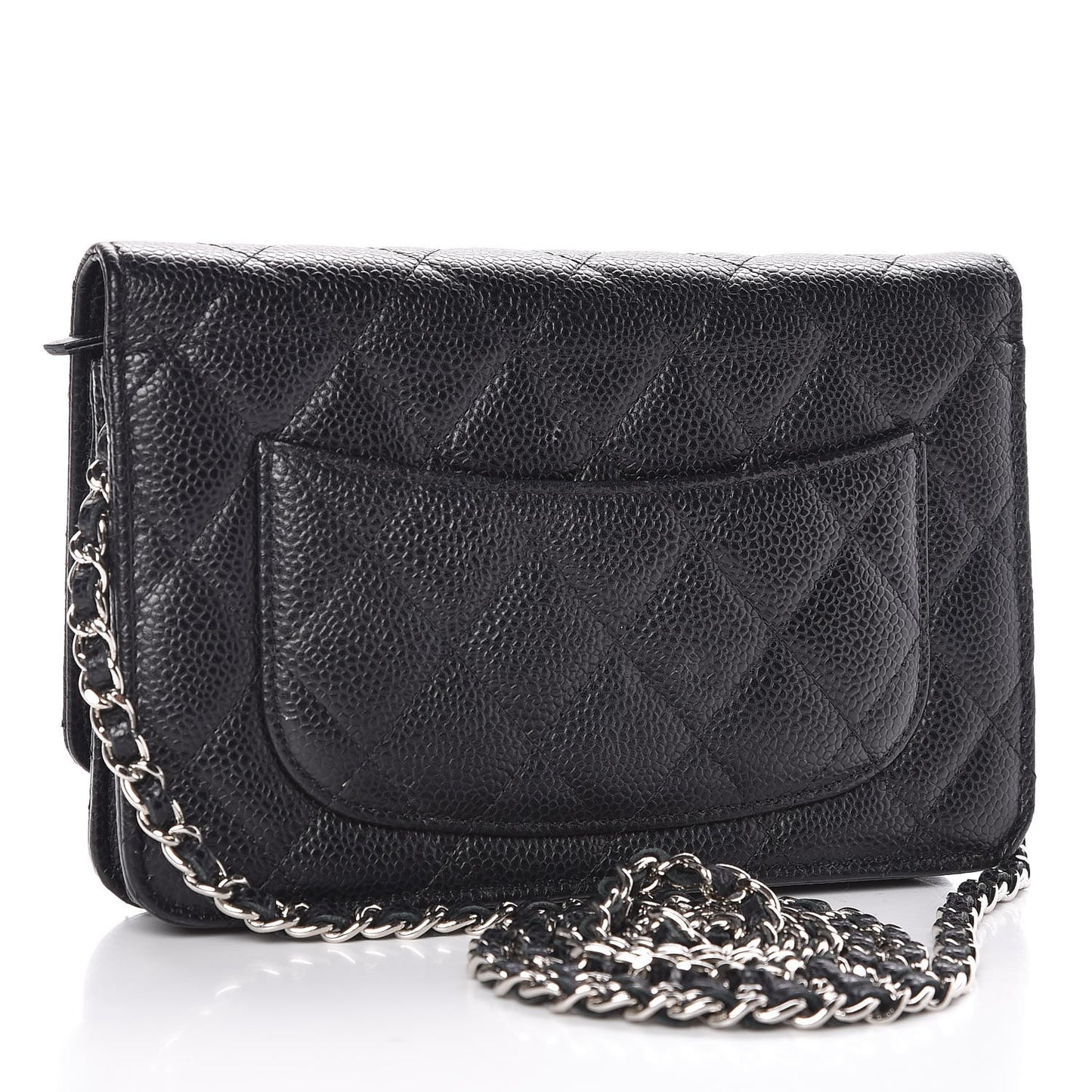 Caviar Quilted Wallet On Chain WOC Black