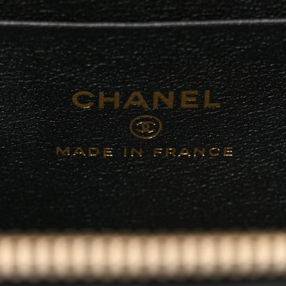 Chanel Lambskin Quilted Small Top Handle Vanity Case With Chain Black 6 of 10
