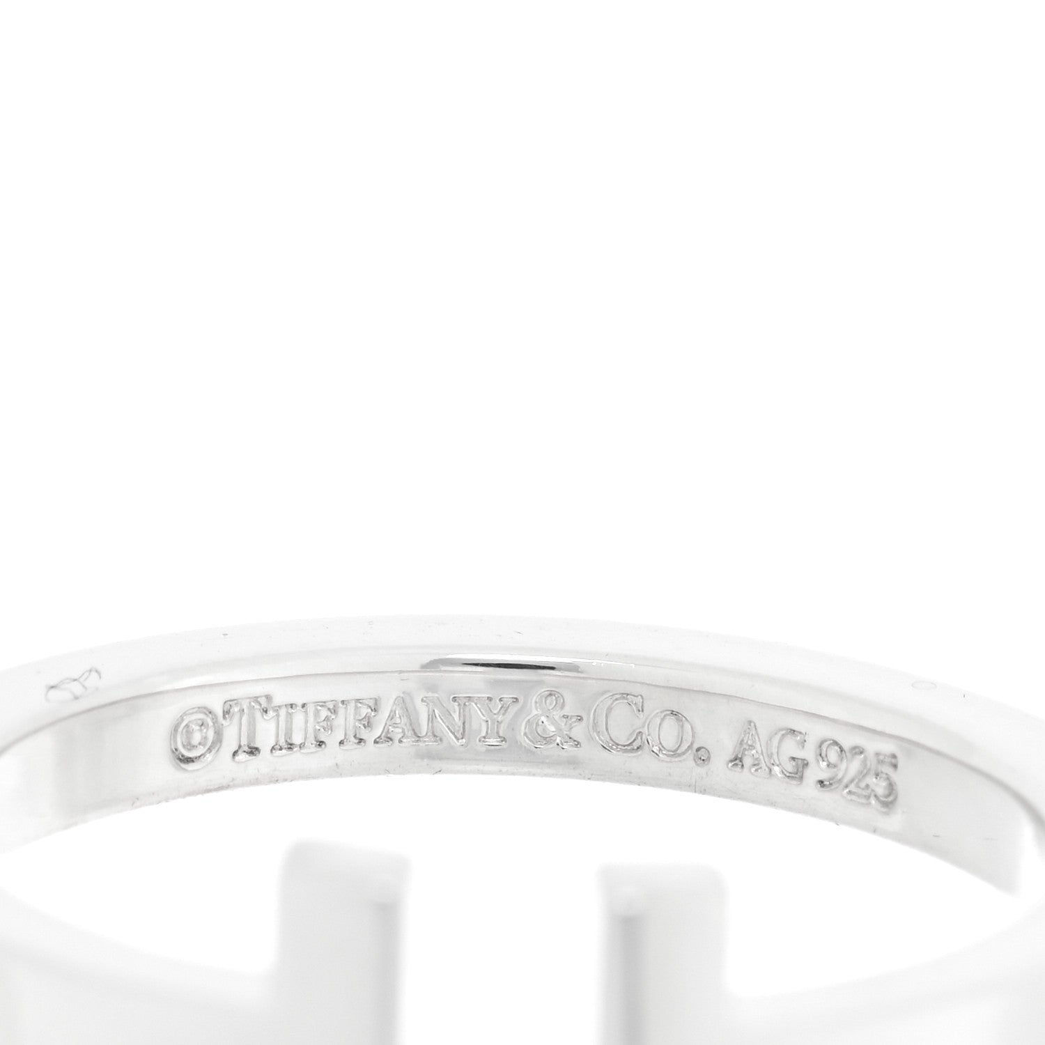 Tiffany Sterling Silver T Square Ring 60 9 4 of 5