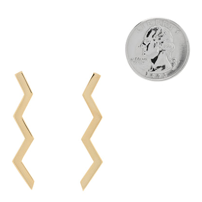 Tiffany 18K Yellow Gold Paloma Picasso Lightning Bolt Drop Earrings 2 of 4