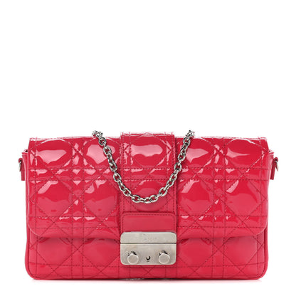Christian Dior Patent Cannage New Lock Pouch Coquelicot 1 of 10