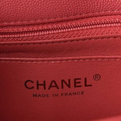 Chanel Caviar Quilted Mini Rectangular Flap Dark Pink 6 of 10
