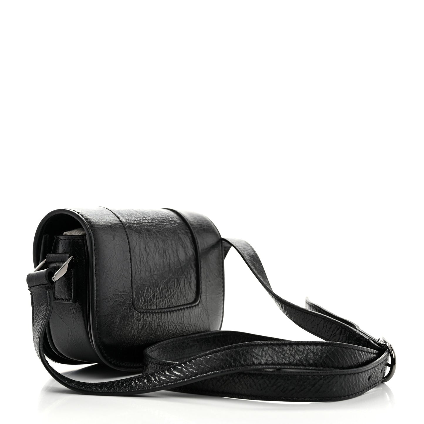 Brushed Calfskin Small Supervee Crossbody Bag Black